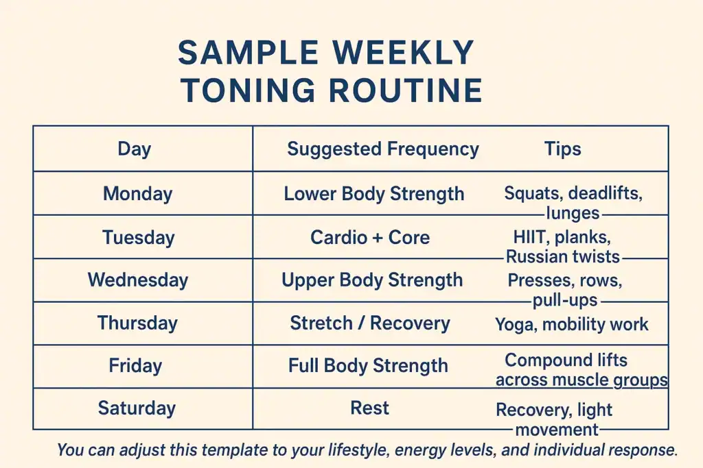 Achieving the Perfect Tone: How Often Should You Exercise for Results? 4 Weekly exercise Broxburn plan graphic