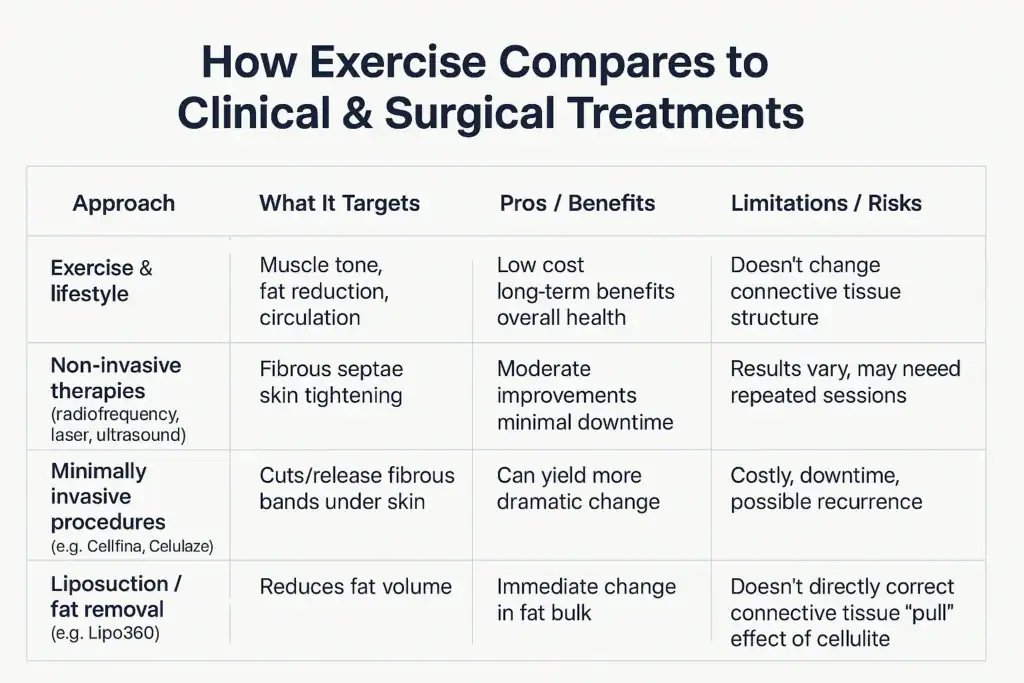 Sculpting Your Bum: Can Toning Exercises Really Reduce Cellulite? 2 How exercise compares to treatments from Lipo 360 Broxburn